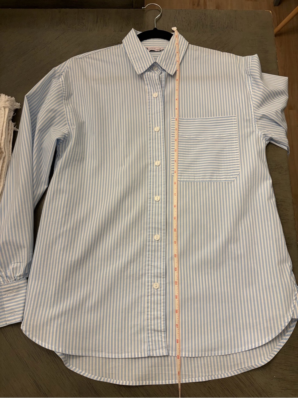 Sonoma Light Blue and White Pinstripe Button-Down Shirt - Picture 3 of 3